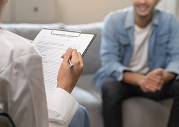 Doctor and patient talking