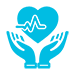 Icon of hands holding heart