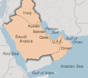 Map of Gulf War region